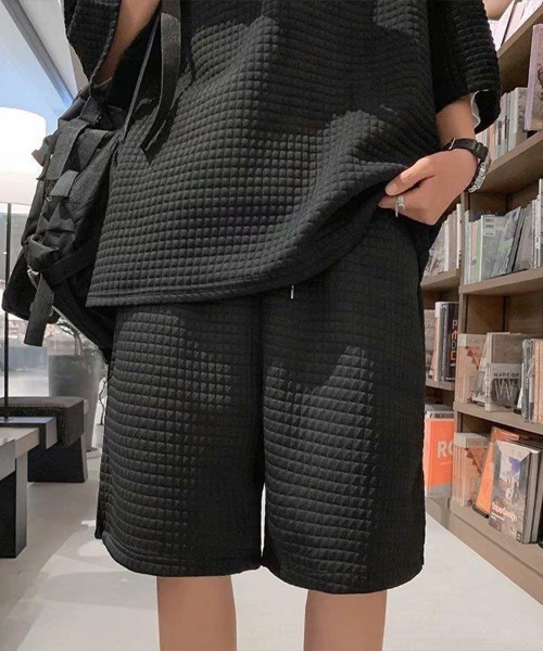 KELVIN(ケルヴァン)の「Textured Waffle Setup テクスチャーワッフルセットアップ(セットアップ・メンズ・ホワイト/ブラック・MEDIUM/LARGE)」の7枚目の写真