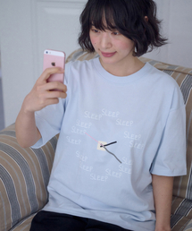 スリープクロックグラフィック半袖Tシャツ AS1319 (ブルー)