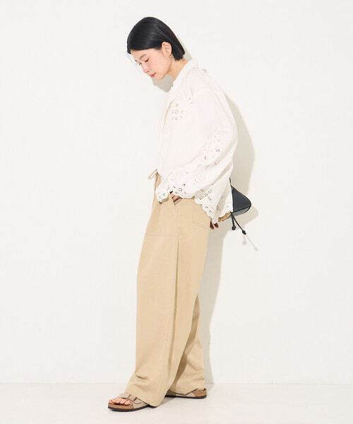 FREAK'S STORE(フリークスストア)の「インド カットワークレース シャツジャケット(テーラードジャケット・レディース・オフホワイト/ブラック・フリ-)」の5枚目の写真
