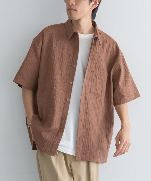 CRAFT STANDARD BOUTIQUE（クラフトスタンダードブティック）の「ジャカード柄半袖シャツ（シャツ/ブラウス・メンズ・ブラック/アイボリー/ブラウン・L/M）」の3枚目の写真