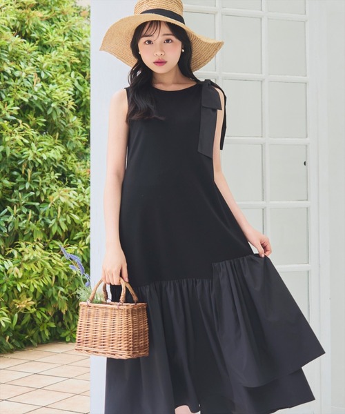 WILLSELECTION(ウィルセレクション)の「ショルダーリボンヘムフレアワンピース(ワンピース・レディース・ピンク/ラベンダー/ブラック・FREE)」の15枚目の写真