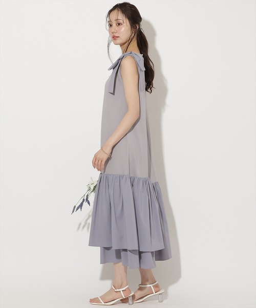 WILLSELECTION(ウィルセレクション)の「ショルダーリボンヘムフレアワンピース(ワンピース・レディース・ピンク/ラベンダー/ブラック・FREE)」の17枚目の写真