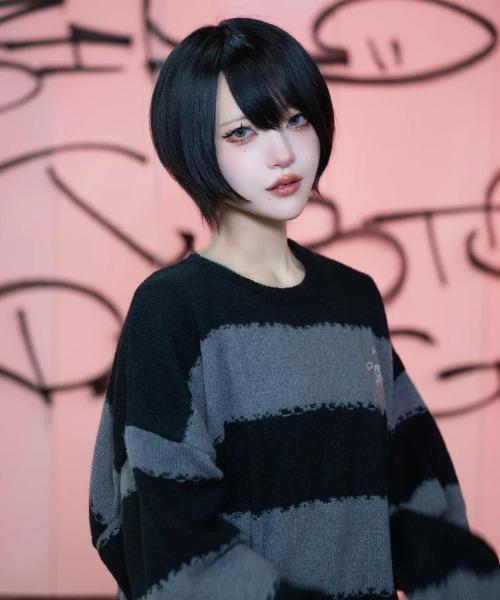gibous(ギボス)の「gibous/ギボス/scorpion border knit(ニット/セーター・レディース・グレー・F)」の13枚目の写真