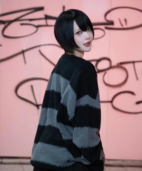 gibous(ギボス)の「gibous/ギボス/scorpion border knit(ニット/セーター・レディース・グレー・F)」の12枚目の写真