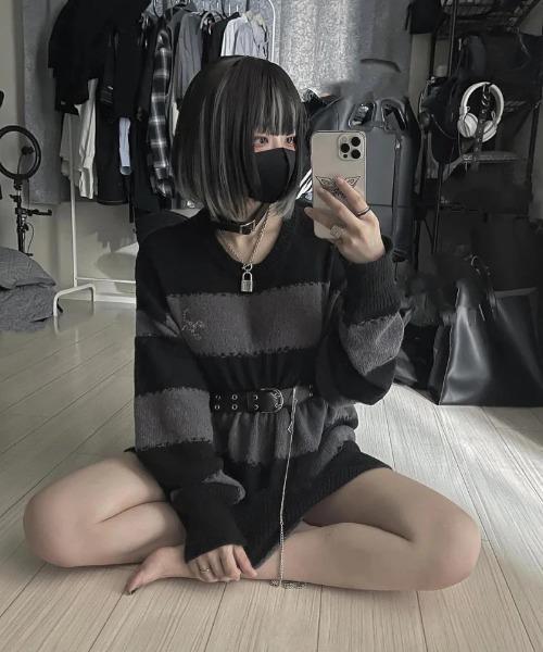 gibous(ギボス)の「gibous/ギボス/scorpion border knit(ニット/セーター・レディース・グレー・F)」の9枚目の写真