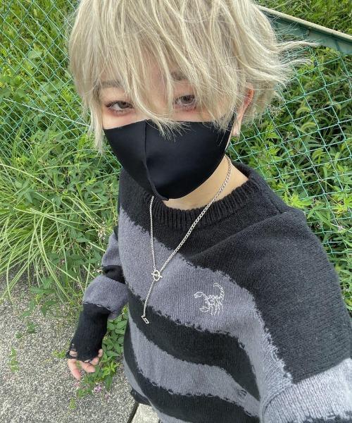 gibous(ギボス)の「gibous/ギボス/scorpion border knit(ニット/セーター・レディース・グレー・F)」の3枚目の写真
