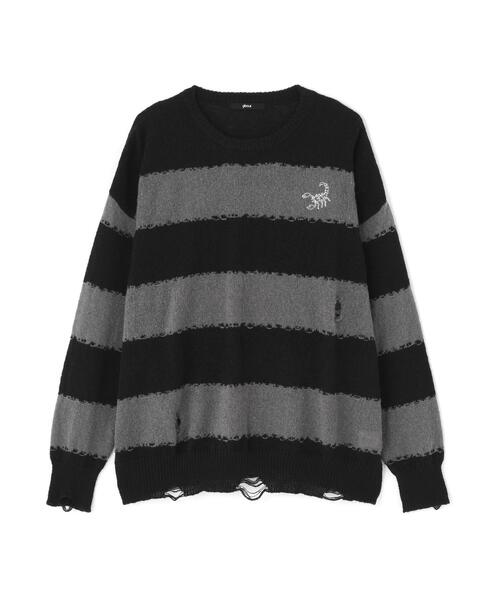 gibous(ギボス)の「gibous/ギボス/scorpion border knit(ニット/セーター・レディース・グレー・F)」の22枚目の写真