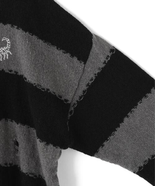 gibous(ギボス)の「gibous/ギボス/scorpion border knit(ニット/セーター・レディース・グレー・F)」の19枚目の写真