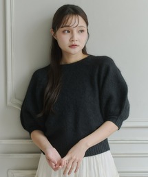 モヘアハーフスリーブニット