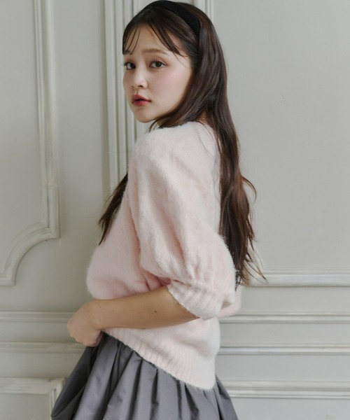 Olu.(オルドット)の「モヘアハーフスリーブニット(ニット/セーター・レディース・ピンク/グレー/オフホワイト/ブラック・FREE)」の21枚目の写真