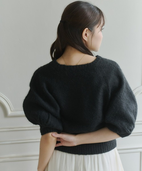 Olu.(オルドット)の「モヘアハーフスリーブニット(ニット/セーター・レディース・ピンク/グレー/オフホワイト/ブラック・FREE)」の11枚目の写真