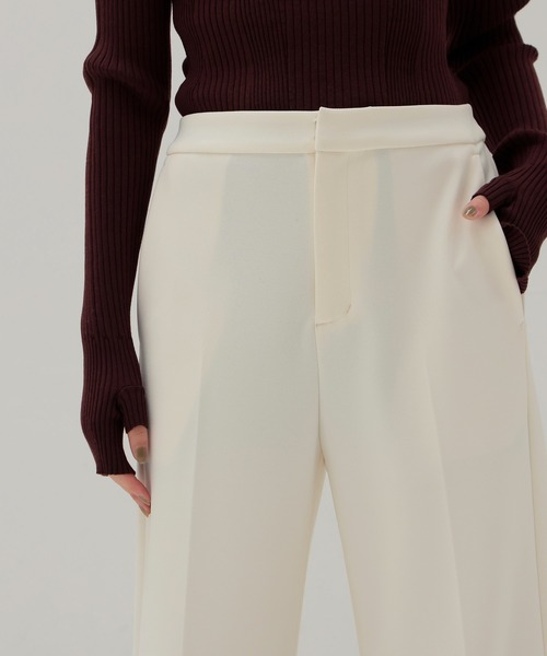 DRESSLAVE(ドレスレイブ)の「high gauge knit bonding pants(ハイゲージニットボンディングパンツ)(その他パンツ・レディース・ホワイト/ブラック・38)」の8枚目の写真