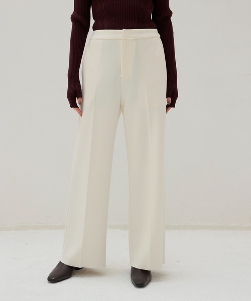 DRESSLAVE(ドレスレイブ)の「high gauge knit bonding pants(ハイゲージニットボンディングパンツ)(その他パンツ・レディース・ホワイト/ブラック・38)」の7枚目の写真