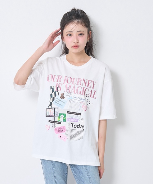 LOVETOXIC(ラブトキシック)の「【LTXC/綿100%】コラージュプリント半袖T(Tシャツ/カットソー・キッズ・チャコール/オフホワイト/ピンク・L:160cm/M:150cm/S:140cm/130cm)」の17枚目の写真