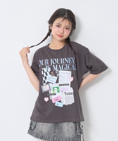 LOVETOXIC(ラブトキシック)の「【LTXC/綿100%】コラージュプリント半袖T(Tシャツ/カットソー・キッズ・チャコール/オフホワイト/ピンク・L:160cm/M:150cm/S:140cm/130cm)」の19枚目の写真