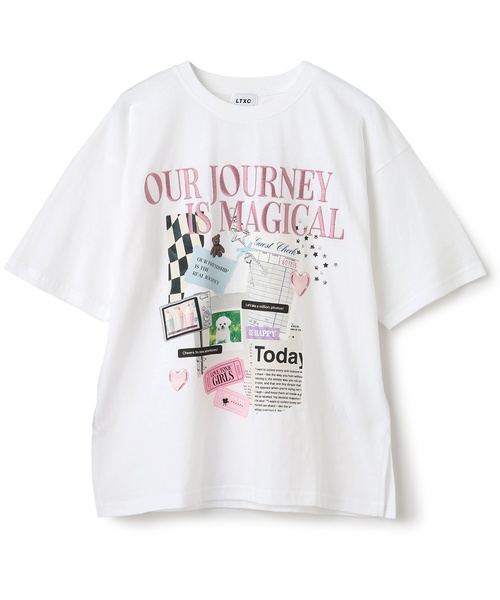 LOVETOXIC(ラブトキシック)の「【LTXC/綿100%】コラージュプリント半袖T(Tシャツ/カットソー・キッズ・チャコール/オフホワイト/ピンク・L:160cm/M:150cm/S:140cm/130cm)」の22枚目の写真