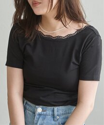 襟レースバックオープンプルオーバー