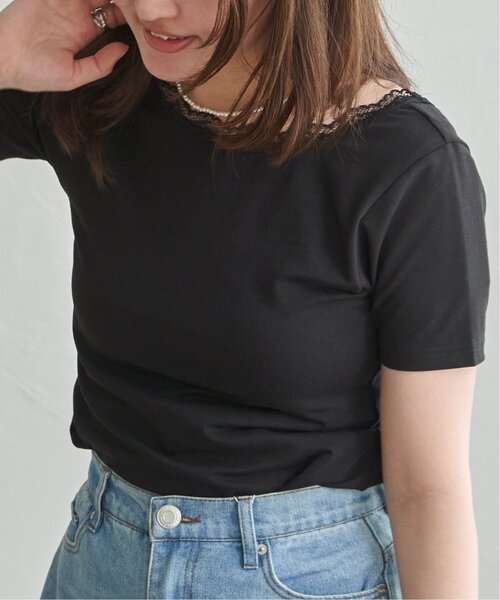 VENCEEXCHANGE（ヴァンスエクスチェンジ）の「襟レースバックオープンプルオーバー（Tシャツ/カットソー・レディース・オフホワイト/グレー/ブラック・FREE）」の5枚目の写真