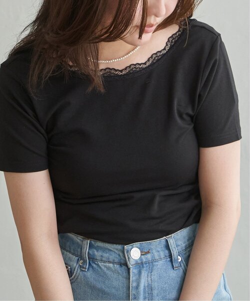 VENCEEXCHANGE（ヴァンスエクスチェンジ）の「襟レースバックオープンプルオーバー（Tシャツ/カットソー・レディース・オフホワイト/グレー/ブラック・FREE）」の6枚目の写真