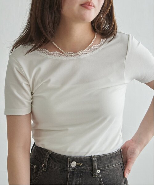 VENCEEXCHANGE（ヴァンスエクスチェンジ）の「襟レースバックオープンプルオーバー（Tシャツ/カットソー・レディース・オフホワイト/グレー/ブラック・FREE）」の11枚目の写真