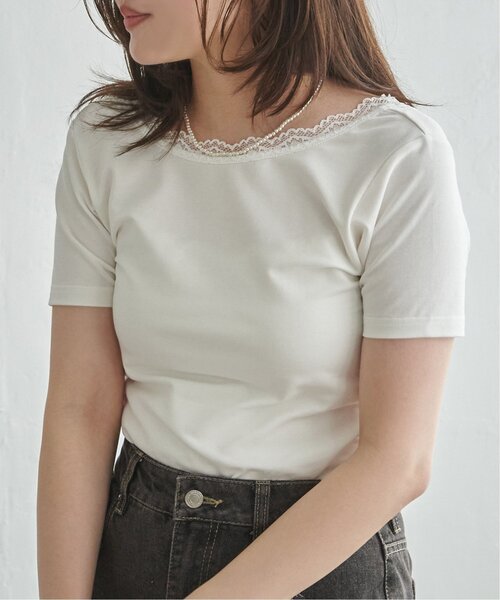 VENCEEXCHANGE（ヴァンスエクスチェンジ）の「襟レースバックオープンプルオーバー（Tシャツ/カットソー・レディース・オフホワイト/グレー/ブラック・FREE）」の12枚目の写真
