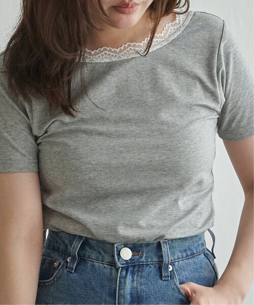 VENCEEXCHANGE（ヴァンスエクスチェンジ）の「襟レースバックオープンプルオーバー（Tシャツ/カットソー・レディース・オフホワイト/グレー/ブラック・FREE）」の14枚目の写真