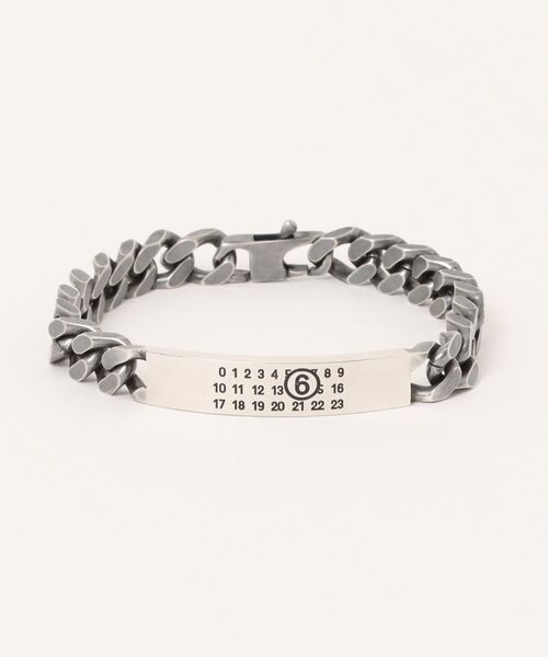 MM6 Maison Margiela(エムエムシックス メゾン マルジェラ)の「MM6 Minimal Logo ID Tag curb bracelet(ブレスレット・レディース・シルバー・7/6/5)」の1枚目の写真
