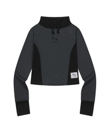リジットハイネック配色ラグラン長袖Tシャツ