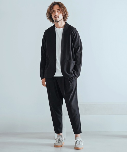 Magine（マージン）の「mj11741-Herringbone Check - Solid TR Stretch Collarless Jacket ノーカラージャケット(MGN-263-009)（ノーカラージャケット・メンズ・ブラック/ブラック系その他/グレー系その他・44/46/48）」の8枚目の写真