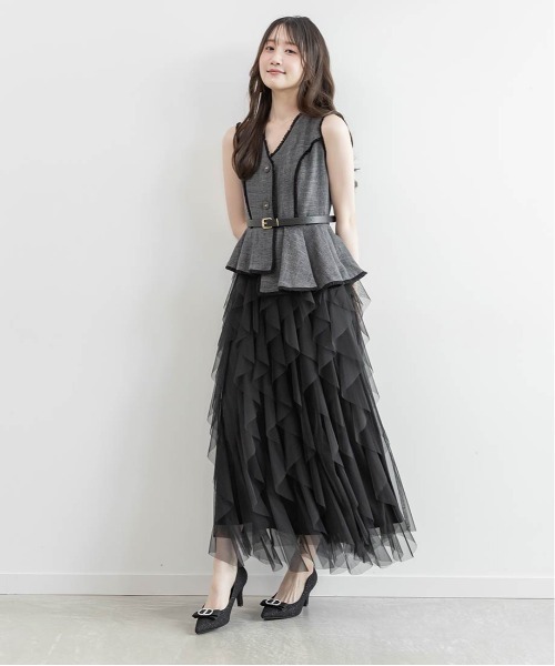 RANDA（ランダ）の「【4サイズ展開】ラッフルフリルスカートレイヤードライクワンピース（ワンピース・レディース・ブラウン/ダークグレー/クリーム・1/0/00/2）」の17枚目の写真