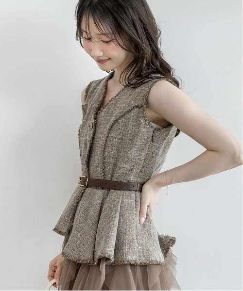 RANDA（ランダ）の「【4サイズ展開】ラッフルフリルスカートレイヤードライクワンピース（ワンピース・レディース・ブラウン/ダークグレー/クリーム・1/0/00/2）」の22枚目の写真