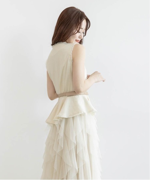 RANDA（ランダ）の「【4サイズ展開】ラッフルフリルスカートレイヤードライクワンピース（ワンピース・レディース・ブラウン/ダークグレー/クリーム・1/0/00/2）」の8枚目の写真