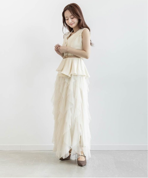 RANDA（ランダ）の「【4サイズ展開】ラッフルフリルスカートレイヤードライクワンピース（ワンピース・レディース・ブラウン/ダークグレー/クリーム・1/0/00/2）」の9枚目の写真