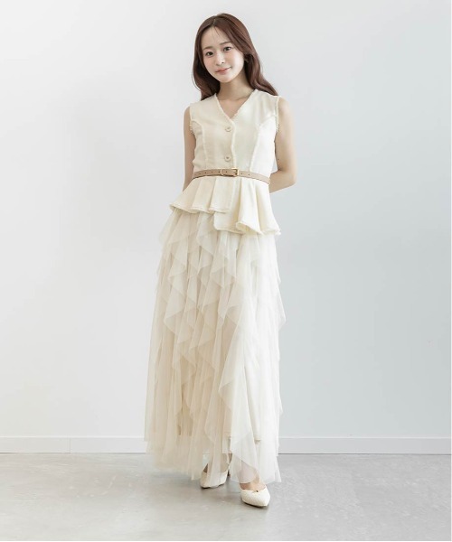 RANDA（ランダ）の「【4サイズ展開】ラッフルフリルスカートレイヤードライクワンピース（ワンピース・レディース・ブラウン/ダークグレー/クリーム・1/0/00/2）」の10枚目の写真