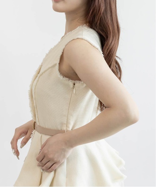RANDA（ランダ）の「【4サイズ展開】ラッフルフリルスカートレイヤードライクワンピース（ワンピース・レディース・ブラウン/ダークグレー/クリーム・1/0/00/2）」の13枚目の写真