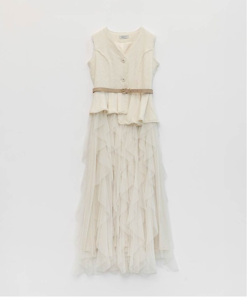 RANDA（ランダ）の「【4サイズ展開】ラッフルフリルスカートレイヤードライクワンピース（ワンピース・レディース・ブラウン/ダークグレー/クリーム・1/0/00/2）」の14枚目の写真