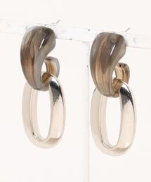 【caramellate】マーブル×シルバーピアス