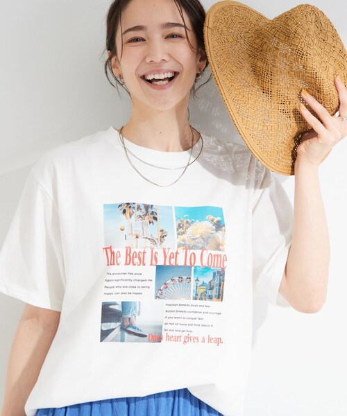 SHOO・LA・RUE(シューラルー)の「【ひんやり/S-LL】選べる4柄 デイリー使いにぴったりな 大人の頼れるTシャツ(Tシャツ/カットソー・レディース・チャコール/イエロー系その他/ホワイト系4/ホワイト系1/ブラウン系その他2/ホワイト・03/02/01/04)」の1枚目の写真