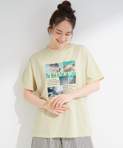 SHOO・LA・RUE(シューラルー)の「【ひんやり/S-LL】選べる4柄 デイリー使いにぴったりな 大人の頼れるTシャツ(Tシャツ/カットソー・レディース・チャコール/イエロー系その他/ホワイト系4/ホワイト系1/ブラウン系その他2/ホワイト・03/02/01/04)」の10枚目の写真
