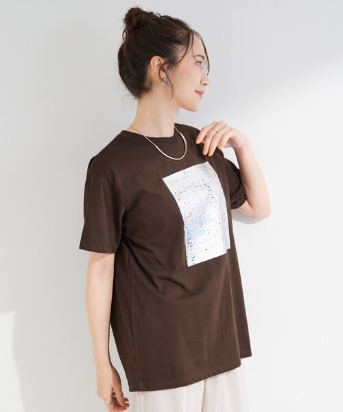 SHOO・LA・RUE(シューラルー)の「【ひんやり/S-LL】選べる4柄 デイリー使いにぴったりな 大人の頼れるTシャツ(Tシャツ/カットソー・レディース・チャコール/イエロー系その他/ホワイト系4/ホワイト系1/ブラウン系その他2/ホワイト・03/02/01/04)」の11枚目の写真