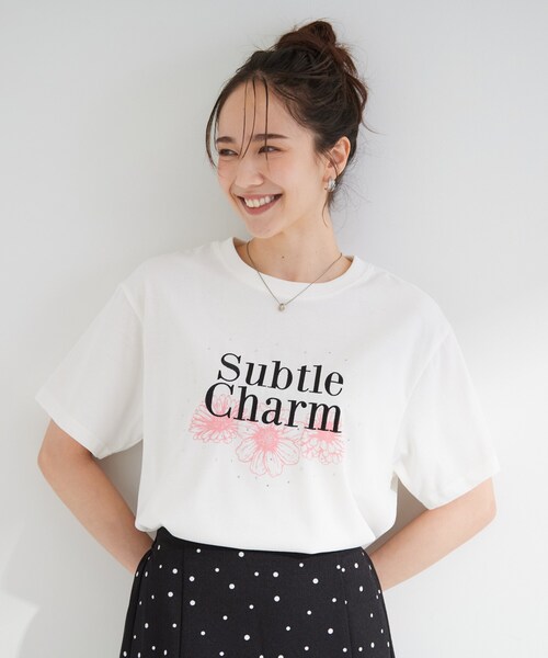 SHOO・LA・RUE(シューラルー)の「【ひんやり/S-LL】選べる4柄 デイリー使いにぴったりな 大人の頼れるTシャツ(Tシャツ/カットソー・レディース・チャコール/イエロー系その他/ホワイト系4/ホワイト系1/ブラウン系その他2/ホワイト・03/02/01/04)」の12枚目の写真
