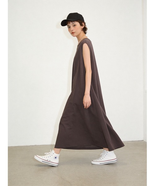 Sew loop(ソーループ)の「シルケット加工Vネックボレロ×ノースリーブワンピースセットアップ(ワンピース・レディース・グリーン/チャコールグレー/カーキ・M/L)」の8枚目の写真