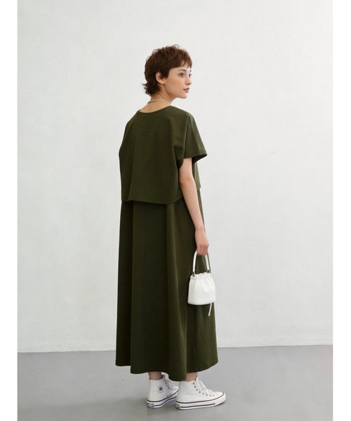 Sew loop(ソーループ)の「シルケット加工Vネックボレロ×ノースリーブワンピースセットアップ(ワンピース・レディース・グリーン/チャコールグレー/カーキ・M/L)」の11枚目の写真