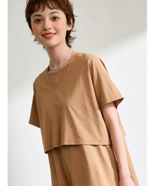 Sew loop(ソーループ)の「シルケット加工Vネックボレロ×ノースリーブワンピースセットアップ(ワンピース・レディース・グリーン/チャコールグレー/カーキ・M/L)」の14枚目の写真