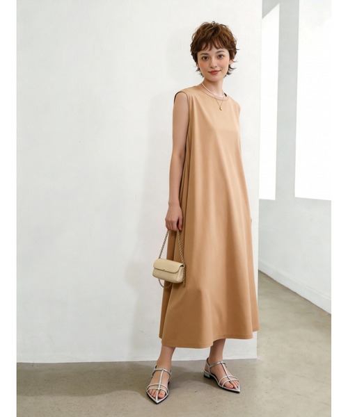Sew loop(ソーループ)の「シルケット加工Vネックボレロ×ノースリーブワンピースセットアップ(ワンピース・レディース・グリーン/チャコールグレー/カーキ・M/L)」の18枚目の写真