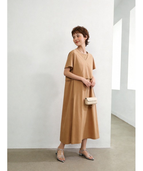 Sew loop(ソーループ)の「シルケット加工Vネックボレロ×ノースリーブワンピースセットアップ(ワンピース・レディース・グリーン/チャコールグレー/カーキ・M/L)」の16枚目の写真