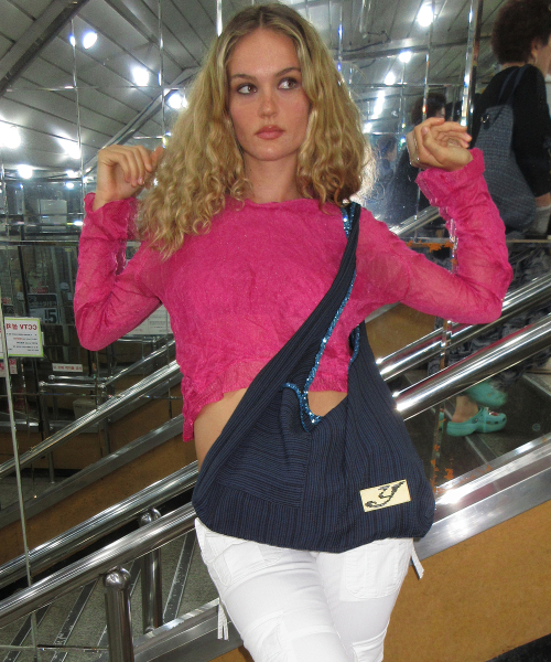 YEOMIMの「glitter bag (navy stripe)(ショルダーバッグ・レディース・その他・FREE)」の5枚目の写真