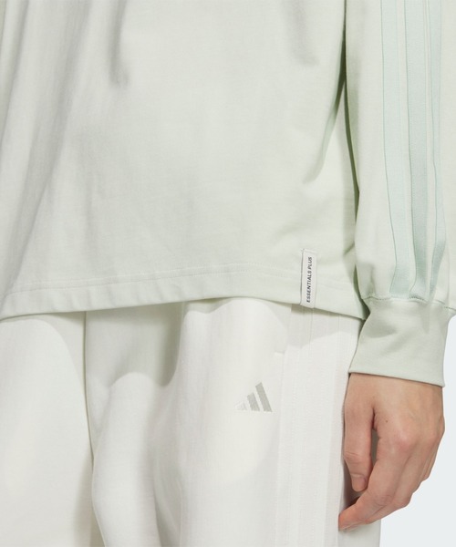adidas(アディダス)の「エッセンシャルズ プラス スリー ストライプス ルーズ フィット 長袖 Tシャツ / ロンT / アディダス adidas(Tシャツ/カットソー・レディース・グリーン・XX-LARGE/LARGE/MEDIUM/SMALL/X-LARGE/X-SMALL)」の5枚目の写真