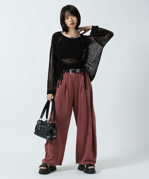 PAGEBOY(ページボーイ)の「ドロストメッシュニットプルオーバー(ニット/セーター・レディース・オフホワイト/ブラック・FREE)」の18枚目の写真