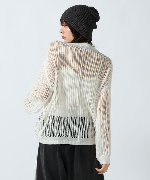PAGEBOY(ページボーイ)の「ドロストメッシュニットプルオーバー(ニット/セーター・レディース・オフホワイト/ブラック・FREE)」の5枚目の写真